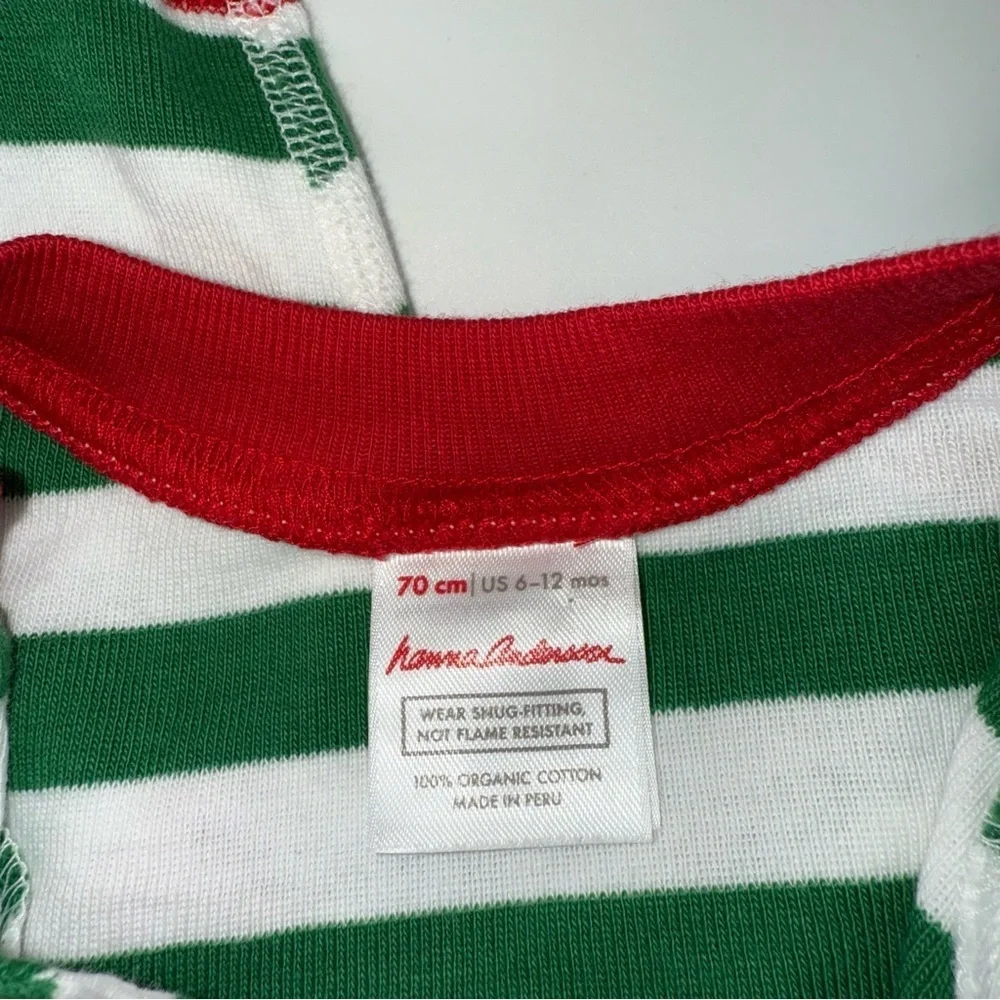 Hanna Andersson Green and Red Striped Christmas 100% Organic Cotton Sleeper